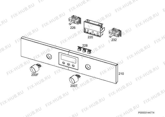 Взрыв-схема плиты (духовки) Zanussi ZOP37912XC - Схема узла Command panel 037